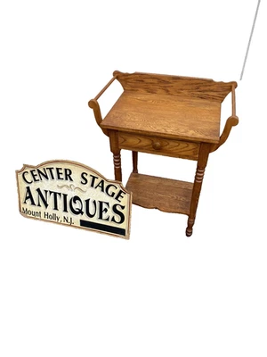 66326 Antique Oak Nightstand End Table Stand - Image 1 of 4