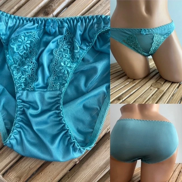 VINTAGE SILKY NYLON & LACE EMBROIDERY sz S - Image 1 of 1