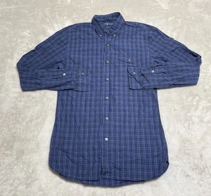 Ralph Lauren Shirt Men's Small Slim Fit Blue Plaid Long Sleeve Button Up - Picture 1 of 7