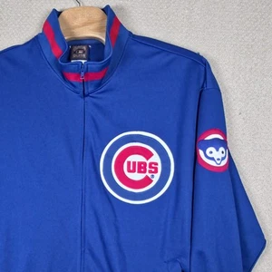 Majestic Cooperstown Collection Jacket Chicago Cubs MLB Baseball 3XL Mens Blue - Picture 1 of 13