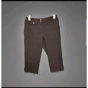 Chico's size 8 Capri Pants Black Flat Front Pockets - Picture 1 of 9