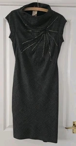 Max Mara Studio Etuikleid verziert schwarz grau kariert Kleid 10 - Bild 1 von 8