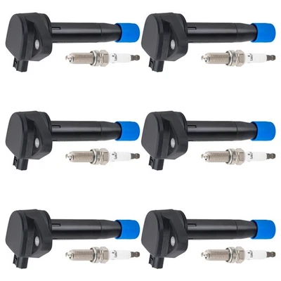 6  Ignition Coil & Spark Plugs For Honda Acura ZDX 3.7L V6 2010-2013 UF624 97390 - Image 1 of 4