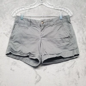 Old Navy Shorts Womens 2 Gray Low Rise Perfect 5" Flat Front Chino Cotton - Picture 1 of 13