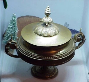 Antike französische schwere Bronze gedeckte Urne mit Griff Tazza um 1880 aus dem 19. Jahrhundert - Bild 1 von 12