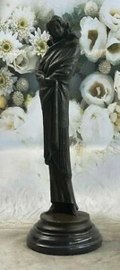 Young Lady Cautiously Posing Signed Original Figurine Bronze Sculpture Artwork - Picture 1 of 7