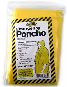 4 Kapuzen Regen Poncho leicht Dienst Camping Wandern Survival Bug-Out Kit - Bild 1 von 3