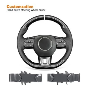 Custom Leather PU Carbon Fiber Steering Wheel Wrap for MG ZS EV HS MG3 2018-2023 - Picture 1 of 11