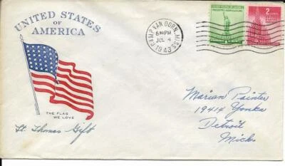 United States of America The Flag we Love Grimsland Patriotic Cachet - Image 1 of 2