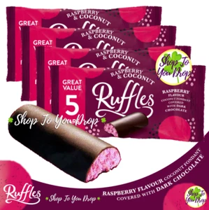 RASPBERRY RUFFLES BARS 4 x 5 Pack 26g✨BB 2/26✨10.95✨CHEAPEST✨120 Calories / Bar✨ - Picture 1 of 7