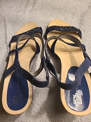 Sandalias Anne Klein iFlex para mujer con tiras traseras talla 9 M azules  Foto 1 de 4