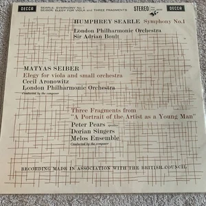 DECCA SXL-2232 Reissue SEARLE Symphony 1 BOULT SEIBER Elegy for Viola ARONOWITZ - Picture 1 of 4