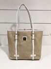 Dooney & Bourke Panama East/West Shopper Tote in Natural/White