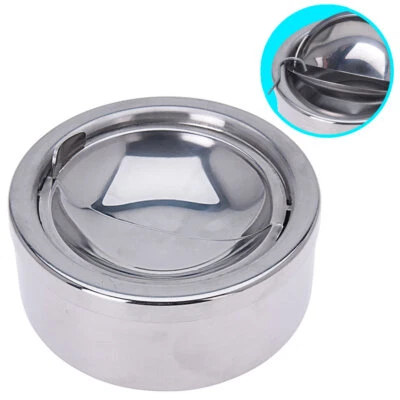 Stahl Aschenbecher Windaschenbecher mit Klapp Deckel Metall Sturmaschenbecher - Bild 1 von 4