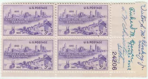 US Stamps Scott #994 Kansas City, Missouri Plate Block with 3 Signatures LH - Picture 1 of 2