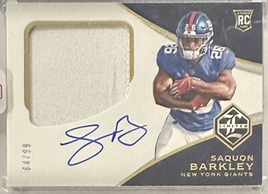 2018 Panini Limited /99 Saquon Barkley ROOKIE PATCH AUTO  64/99
