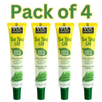 Aceite de árbol de té Via Natural Ultra Care 1,5 fl. Oz (Pack de 4) - 100% Natural Foto 1 de 4