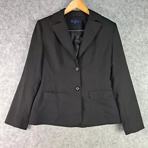 Forcast Jacket Womens 10 Black Blazer Suit Button Formal Business Office 6073 - Picture 1 of 12
