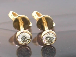 Paar Solitär Brillant Ohrstecker 750 Gelbgold 2 Brillanten 0,29ct lupenrein - Bild 1 von 5