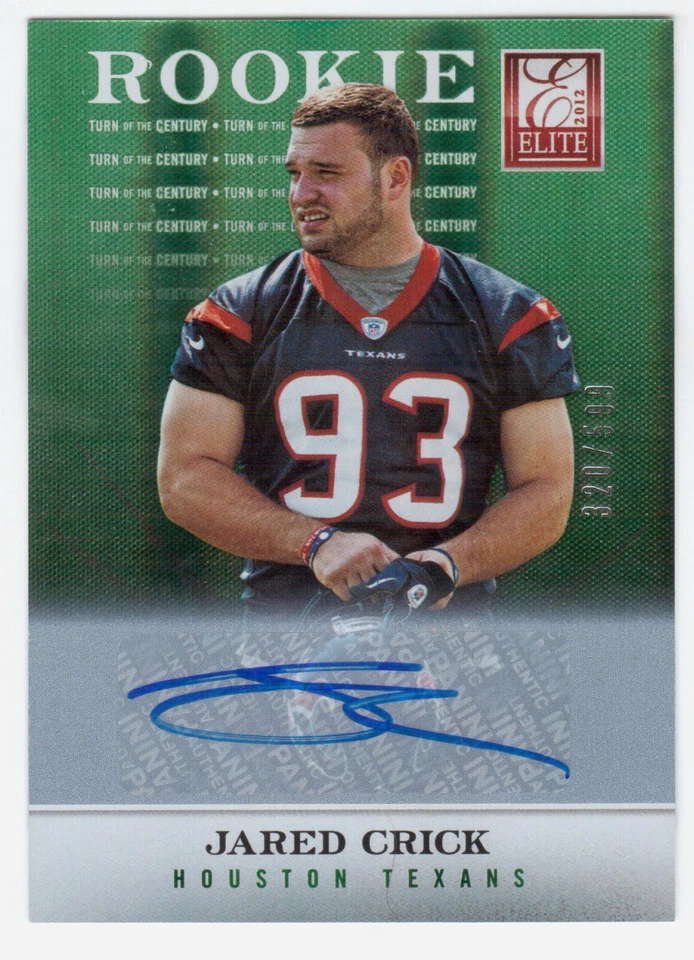 2012 PANINI ELITE #142 JARED CRICK ROOKIE AUTOGRAPH #320/599 - Image 1 of 1