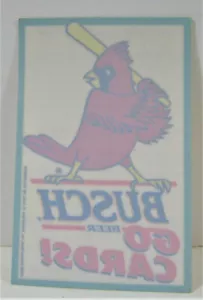 1996 MLB St Louis Cardinals Go Cards Busch Beer Window Sticker Unused Stock - Picture 1 of 1