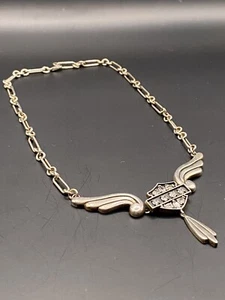 HARLEY DAVIDSON MOD 925 STERLING GROSSE KRISTALL BAR & SCHILD MOTORRAD HALSKETTE - Bild 1 von 7