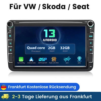 DAB+ Carplay Autoradio Android 13 GPS Navi 2+32GB Für VW GOLF 5 6 Passat Touran - Bild 1 von 4