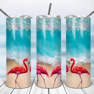 BEACH 8- Incluye un vaso, tapa y pajita aislados de metal de 20 oz - Imagen 1 de 3