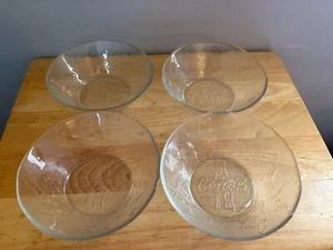 Set Of 4 Vintage Coca-Cola Coke Embossed Glass Dessert Bowls With Bottle Design - Picture 1 of 5