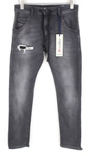 DIESEL Krooley CB-NE 069EM W28 Men Sweat Jogg Jeans Slim Ripped Grey Stretch