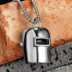 Sculpt Rings™ Halskette mit Schweißhelm-Anhänger – auffälliges Edelstahldesign - Bild 1 von 11