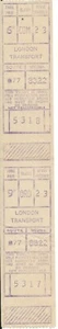 DOPPEL LONDON TRANSPORT LONG GIBSON BUS TICKET M/C 8322 MITTLERE REIHE REF920 - Bild 1 von 2
