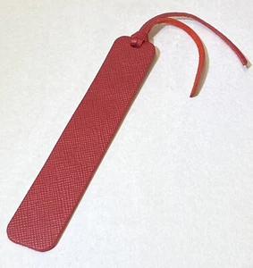 Leather Bookmark Saffiano Luxurious Red Leather With Red Suede Backing Uk - Picture 1 of 3