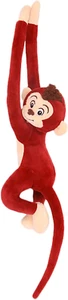 27.6" Hanging Monkey Stuffed Animals Plush Cute Monkey Toy for Kids Adults, Red - Picture 1 of 12