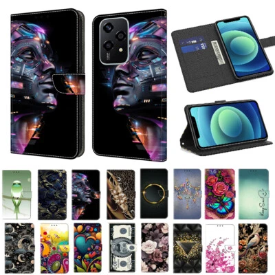Flip Wallet Magnetic Case Stand Cover For Honor 7C 200 Magic5 Pro Magic6 Lite - Image 1 of 4