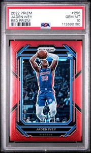 2022-23 Panini Prizm Jaden Ivey Red Prizm Refractor Rookie /299 Pistons PSA 10 - Picture 1 of 2