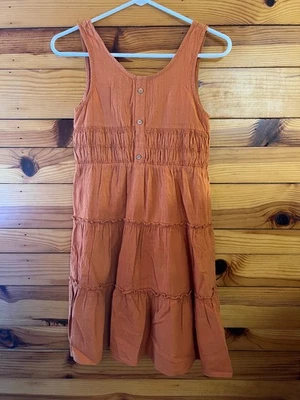 NWT Zara Orange Smocked Tiered Sundress Girls Dress Size 13-14 - Image 1 of 2