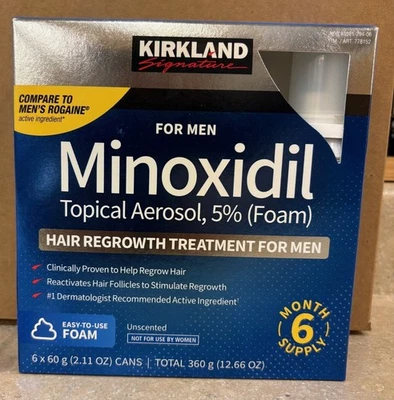 Kirkland Minoxidil 5% Foam Men Hair Regrowth Treatment  SEALED BOX 11-2026 - Image 1 of 4