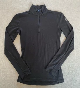 ICEBREAKER TOP SZ 8 BODYFIT 200 100% MERINO WOOL BLACK QUARTER ZIP SEE DETAIL - Picture 1 of 10