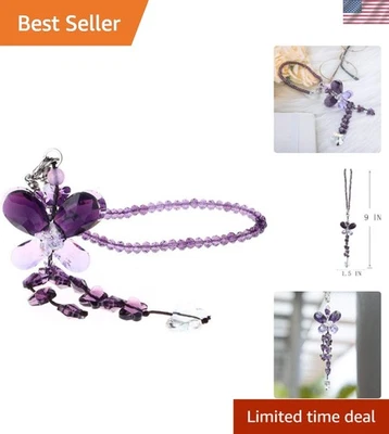 Versátil Dije Coche Cristal Corazón Púrpura - Elegante Accesorio para Todos los Espacios Foto 1 de 4