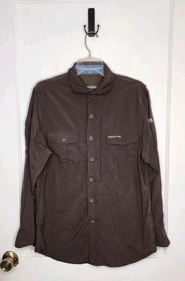 Camisa Craghoppers Adventure III Para Hombre Mediana Marrón Nosilife Utilidad Safari Trek Foto 1 de 4
