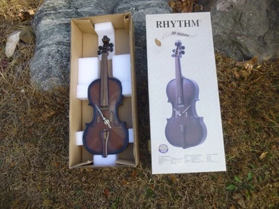 Rhythm Clocks Fiddler Wooden Musical Clock / Plays 30 Songs / Wall Mount - Image 1 of 4