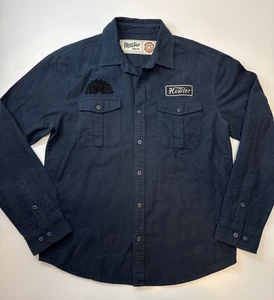 Camisa Howler Bros Work Wear con botones sierra polvo parche occidental azul talla mediana - Imagen 1 de 8