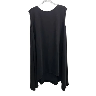 Vestido Annie P Ricky preto sem mangas plissado costas 44 feito na Itália - Imagem 1 de 4