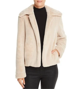 Theory Womens Luxe Faux Fur Jacket, Beige, Small - Picture 1 of 1