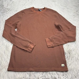 Vuori Para Hombre S Marrón Waffle Crew Manga Larga Mezcla Algodón DEFECTOS - Imagen 1 de 6