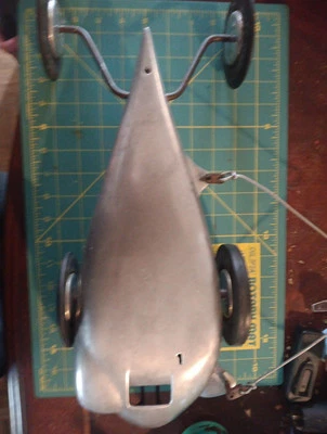 Very Rare Post War McCoy Tear Drop Tether Car Cast Aluminum - Image 1 of 4