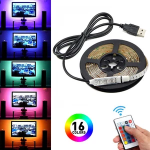 LED Strip Lights 2M usb 5V 5050 Multi TV Back Lighting Kit+ Remote Control new - Picture 1 of 11