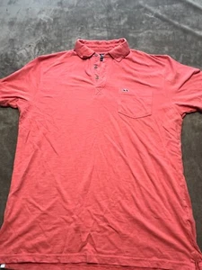 Fish Hippie Striped Red & White Striped Short Sleeve Polo Mens Large Pocket - Picture 1 of 5