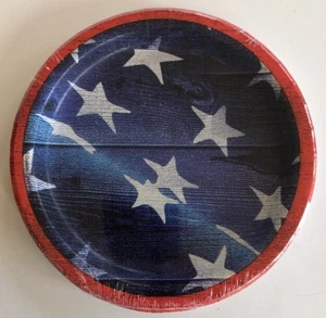Flag Fourth July 4th Party Plates Cocktail Dessert Patriotic Made in USA BBQ - Picture 1 of 12